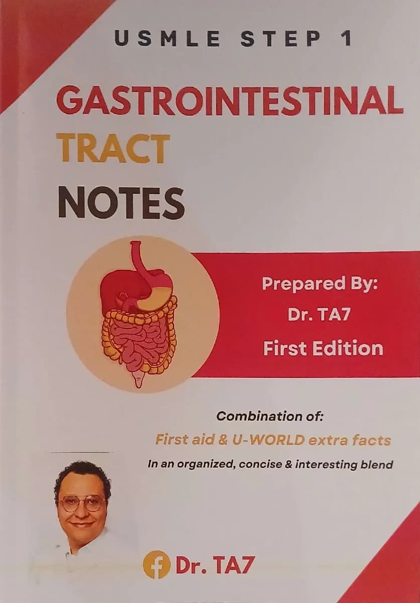 USMLE Step 1 Gastrointestinal Tract Notes - First Edition