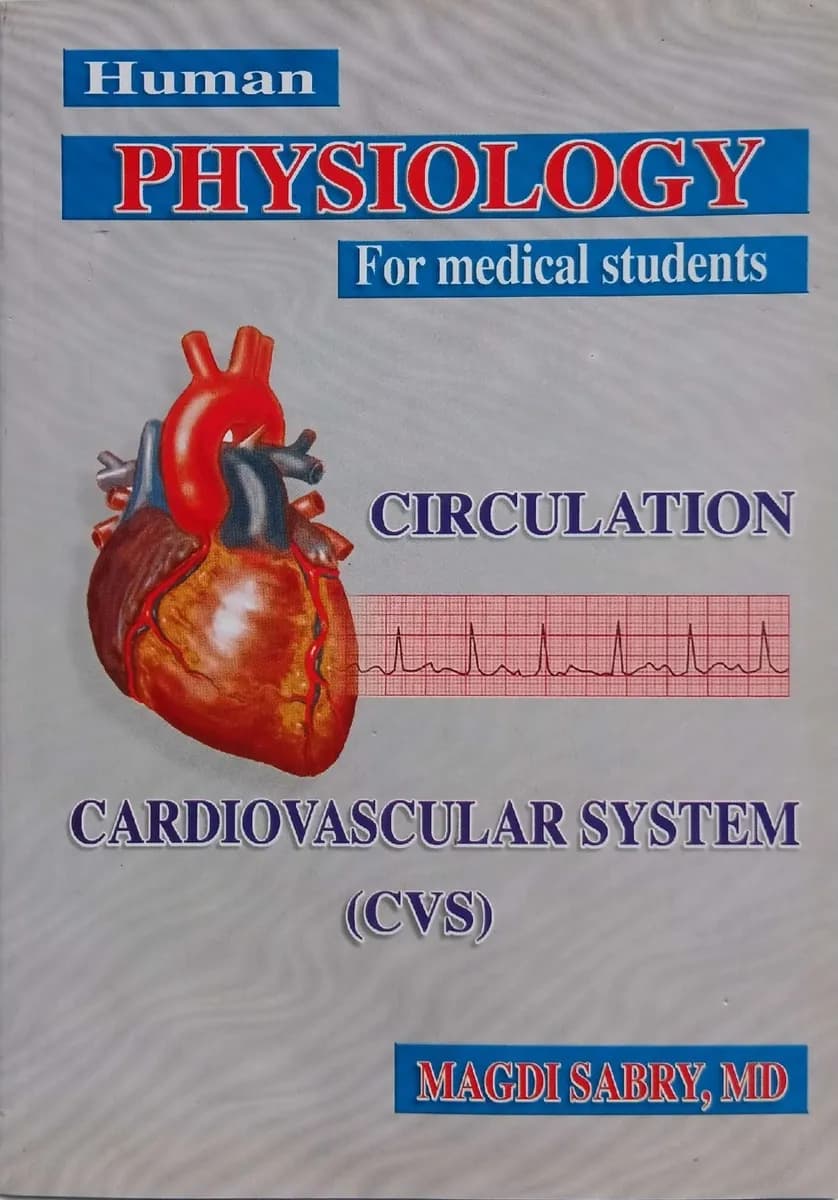 Human Physiology for Medical Students: Circulation - Cardiovascular System (CVS)